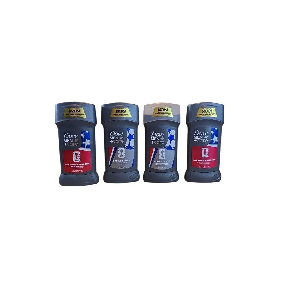 NEW Lot Of 4 Dove Men+Care FIFA World Cup Deodorant 2.6 oz. ea. Striker All Star